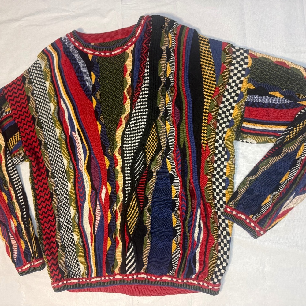 VTG COTTON Sweater Mens Large Multicolor